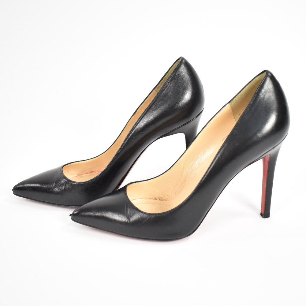 Louboutin Pigalle 100 Christian Louboutin Black Leather Pumps